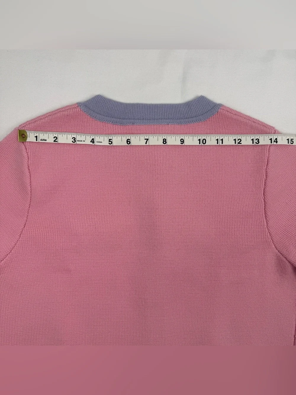 LoveShackFancy Elif Cardigan Sweater Pink Lavender 100% Wool Gold Button Women M